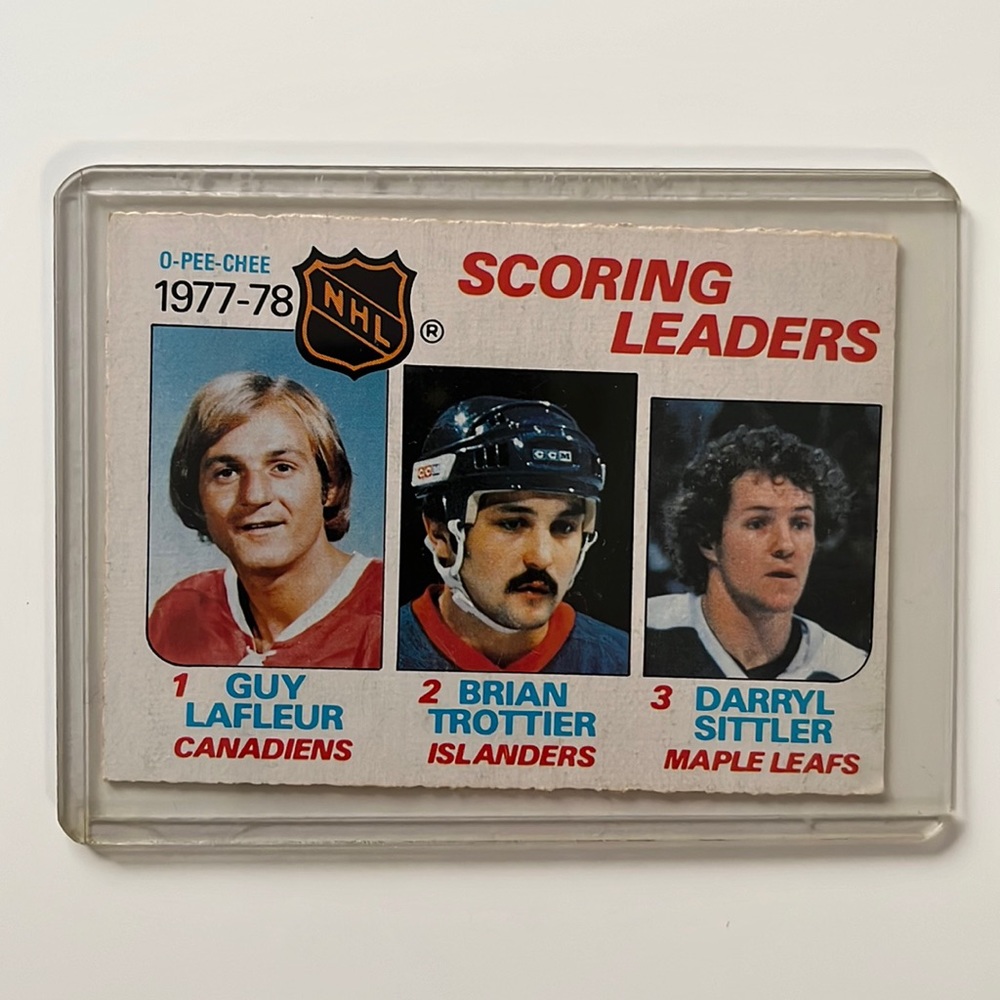 1978-79 O-Pee-Chee #65 77-78 Scoring Leaders (Guy Lafleur, Trottier, Sittler)